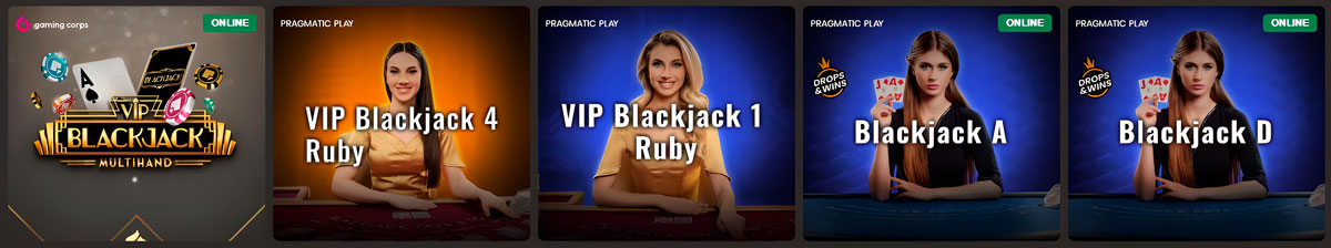 Blackjack au casino en direct